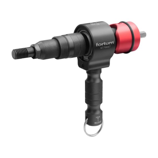 Nitovací nástavec pre vŕtačku T-COMBO, sada pre matice M3-M12 a trh. nity 2,4-6,4mm, CrMoV FORTUM Nitovací nástavec pre vŕtačku T-COMBO, sada pre matice M3-M12 a trh. nity 2,4-6,4mm, CrMoV FORTUM