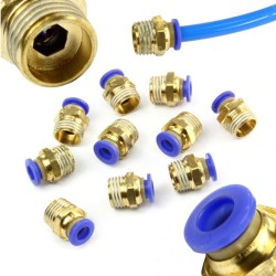 Pneumatická spojka, priamy jednodotykový PC s vonkajším závitom 1/4" pre PA, PU, PE hadice 6mm, sada 10ks MAR-POL Pneumatická spojka, priamy jednodotykový PC s vonkajším závitom 1/4" pre PA, PU, PE hadice 6mm, sada 10ks MAR-POL