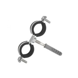 Potrubná svorka, dvojitá, 3/4" 26-30 mm, s gumovou vložkou, dve skrutky GEKO