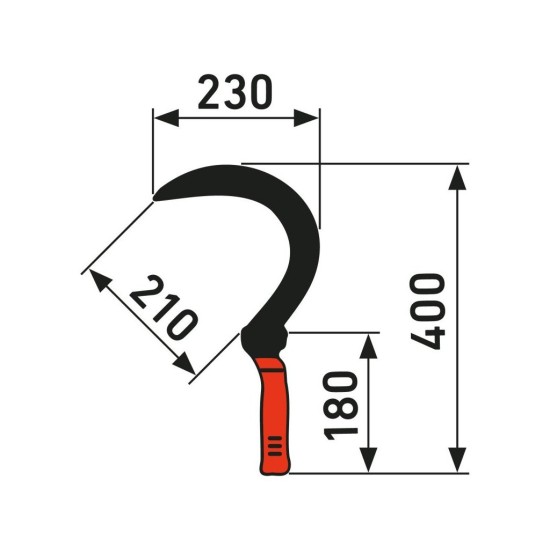 Kosák trávy s plastom. rukoväť, dĺžka 40 cm (pre pravákov) EXTOL PREMIUM Kosák trávy s plastom. rukoväť, dĺžka 40 cm (pre pravákov) EXTOL PREMIUM