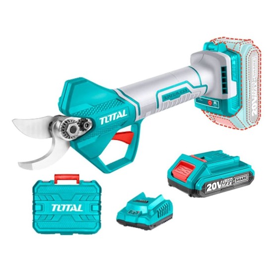 Nůžky zahradnické AKU, Brushless, 20V Li-ion, 2000mAh, industrial, 1ks baterie a nabíječky TOTAL