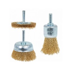 Mosadzná kefa na vŕtačku, sada 3ks GEKO