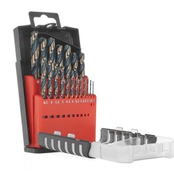 Vrtáky do kovu HSS, DIN 338, 1-10mm, sada 19ks TVARDY