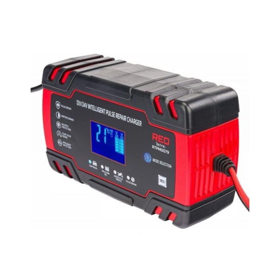 Automatická nabíječka baterií 12/24V, 8A RED TECHNIC Automatická nabíječka baterií 12/24V, 8A RED TECHNIC