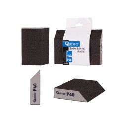 Brúsna špongia, skosená, 125x90x25mm, P40 GEKO