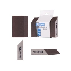 Brúsna špongia, skosená, 125x90x25mm, P150 GEKO