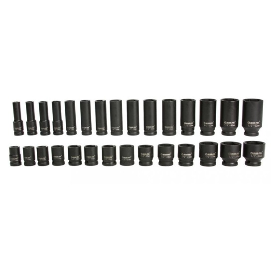 Nástrčné nástrčné hlavice 1/2", 8-32mm, sada 35ks MAR-POL