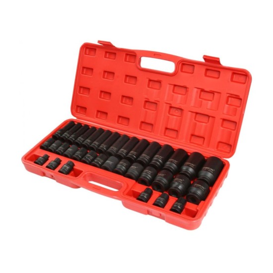 Nástrčné nástrčné hlavice 1/2", 8-32mm, sada 35ks MAR-POL