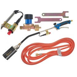 Plynový horák s piezoelektrickým zapaľovaním, ø60mm, hadica 5m, regulátor tlaku GEKO