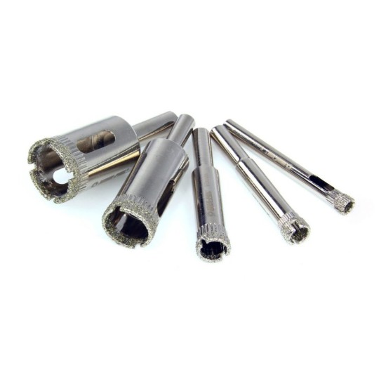 Diamantové dierovky, sada 10ks, 6-68mm, pozinkované MAR-POL