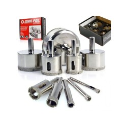 Diamantové dierovky, sada 10ks, 6-68mm, pozinkované MAR-POL