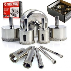 Diamantové dierovky, sada 10ks, 6-68mm, pozinkované MAR-POL Diamantové dierovky, sada 10ks, 6-68mm, pozinkované MAR-POL