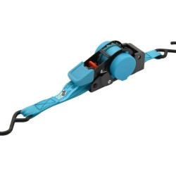 Samonavíjacia račňový a háčikový popruh 100daN 2m TÜV BLUE WAY COMPASS