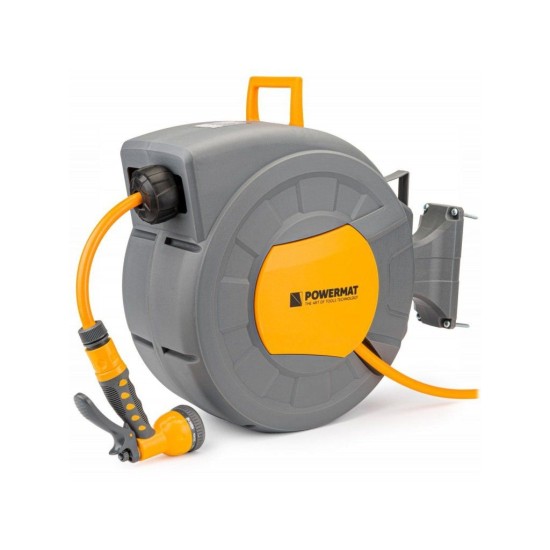 Automatický navijak s hadicou a príslušenstvom 20m 1/2" POWERMAT Automatický navijak s hadicou a príslušenstvom 20m 1/2" POWERMAT