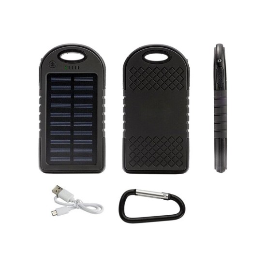Solárna powerbanka 5000mAh s LED baterkou Solárna powerbanka 5000mAh s LED baterkou