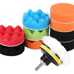 Leštiace kotúče, s nosičom a vŕtacím adaptérom, sada 12ks