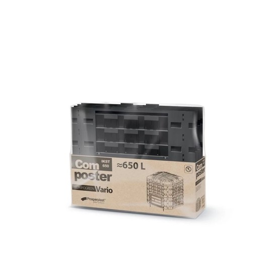 Plastový kompostér 650l, čierny COMPOGREEN VARIO Plastový kompostér 650l, čierny COMPOGREEN VARIO