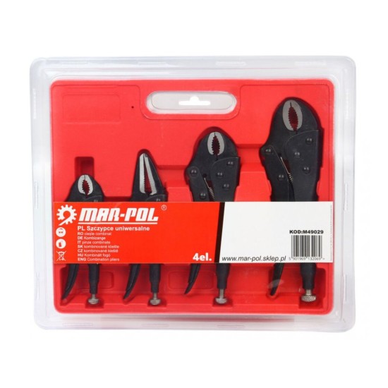 Sada upínacích klieští 4ks, 125-250mm MAR-POL