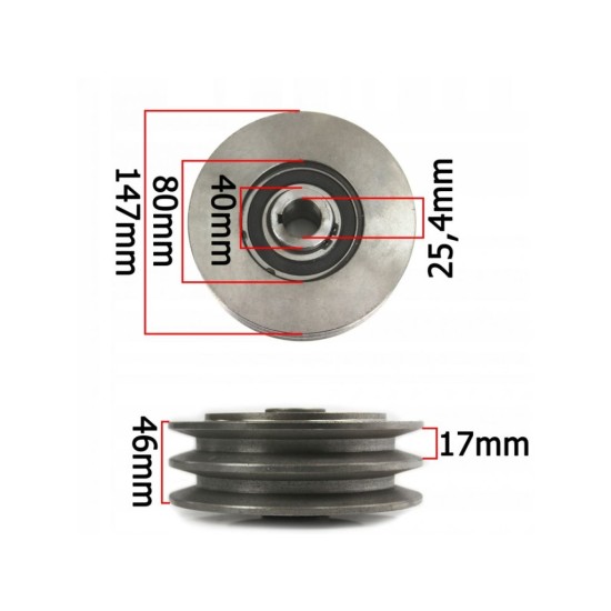 Odstredivá spojka 147x25,4mm, pero a drážka, 2-remeňová MAR-POL Odstredivá spojka 147x25,4mm, pero a drážka, 2-remeňová MAR-POL