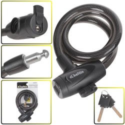 Zámok na bicykel, lano, 12x800mm, zámok na kľúč KELTIN