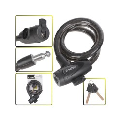 Zámok na bicykel, lano, 12x800mm, zámok na kľúč KELTIN Zámok na bicykel, lano, 12x800mm, zámok na kľúč KELTIN