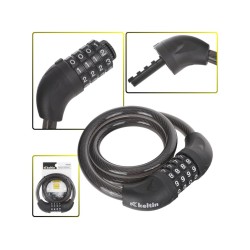 Zámok na bicykel, lano, 12x800mm, kódové uzamykanie KELTIN Zámok na bicykel, lano, 12x800mm, kódové uzamykanie KELTIN