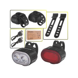 Svetlo na bicykel, sada vpredu 350mAh, zadné 230mAh KELTIN Svetlo na bicykel, sada vpredu 350mAh, zadné 230mAh KELTIN