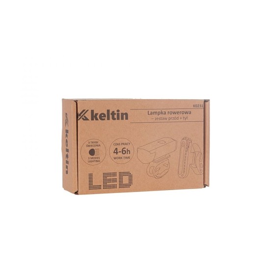 Svetlo na bicykel, sada vpredu 900mAh, zadné 400mAh KELTIN Svetlo na bicykel, sada vpredu 900mAh, zadné 400mAh KELTIN