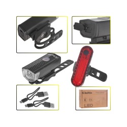 Svetlo na bicykel, sada vpredu 900mAh, zadné 400mAh KELTIN Svetlo na bicykel, sada vpredu 900mAh, zadné 400mAh KELTIN