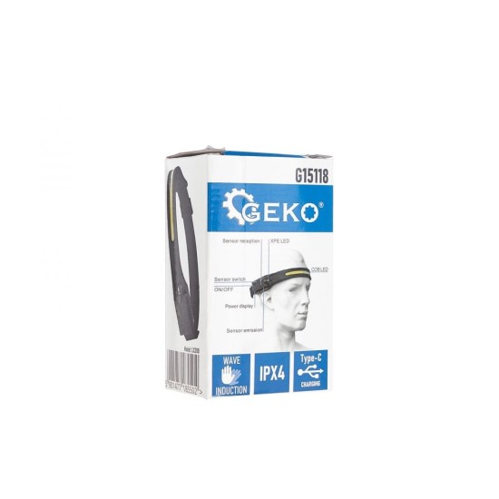 Čelovka s IR snímačom pohybu, 350lm, COB LED/XPE LED, USB nabíjanie KELTIN Čelovka s IR snímačom pohybu, 350lm, COB LED/XPE LED, USB nabíjanie KELTIN