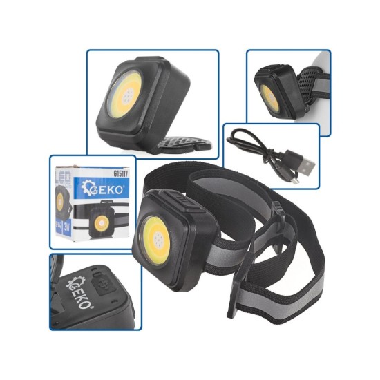 COB 3W LED reflektorová čelovka, 500mAh, s nastaviteľnou hlavou, USB nabíjanie, nárazuvzdorný KELTIN COB 3W LED reflektorová čelovka, 500mAh, s nastaviteľnou hlavou, USB nabíjanie, nárazuvzdorný KELTIN