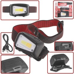 Čelovka so snímačom pohybu, COB LED 5W+3W, 520lm, USB nabíjanie TVARDY Čelovka so snímačom pohybu, COB LED 5W+3W, 520lm, USB nabíjanie TVARDY