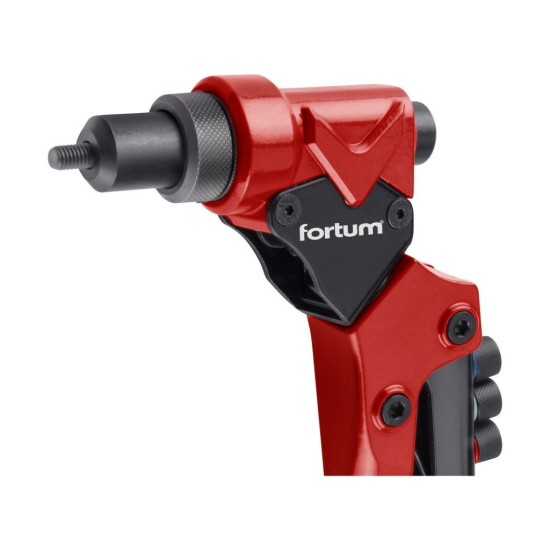 Nitovacie kliešte s otočnou hlavou COMBO, na nit. matice M3-M6 a trhacie nity 2,4-4,8mm FORTUM Nitovacie kliešte s otočnou hlavou COMBO, na nit. matice M3-M6 a trhacie nity 2,4-4,8mm FORTUM