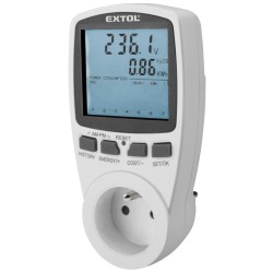 Merač spotreby elektrickej energie (wattmeter, kW, kWh, V, A, Hz) EXTOL PREMIUM