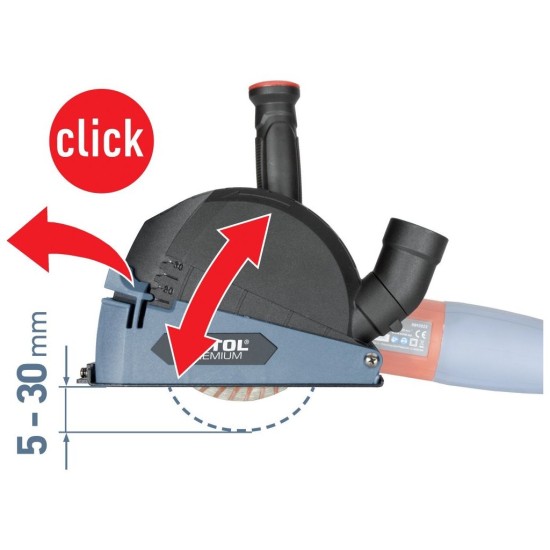 Kryt na odsávanie prachu na rezanie uhlovou brúskou, Ø115/125mm EXTOL PREMIUM Kryt na odsávanie prachu na rezanie uhlovou brúskou, Ø115/125mm EXTOL PREMIUM