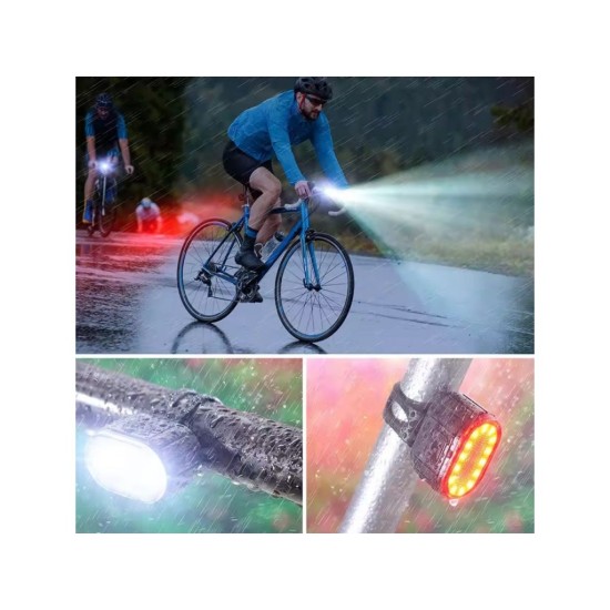 Svetlá na bicykel, vpredu biele, vzadu červené Svetlá na bicykel, vpredu biele, vzadu červené