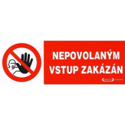 Stôl - zákaz neoprávneného vstupu, nálepka 210x74 mm Stôl - zákaz neoprávneného vstupu, nálepka 210x74 mm