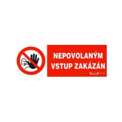 Stôl - zákaz neoprávneného vstupu, nálepka 210x74 mm