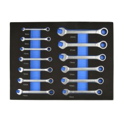 Zásuvková vložka ploché račňové kľúče 8-22mm, sada 13ks GEKO Zásuvková vložka ploché račňové kľúče 8-22mm, sada 13ks GEKO