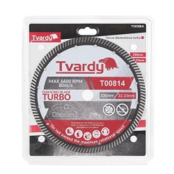 Diamantový rezací kotúč, Turbo 230x10x22,23mm na dlaždice a kameň TVARDY Diamantový rezací kotúč, Turbo 230x10x22,23mm na dlaždice a kameň TVARDY