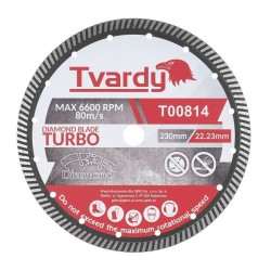 Diamantový rezací kotúč, Turbo 230x10x22,23mm na dlaždice a kameň TVARDY Diamantový rezací kotúč, Turbo 230x10x22,23mm na dlaždice a kameň TVARDY