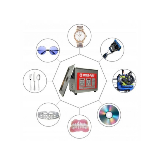 Ultrazvuková čistička 120 W, 3,2 l, nehrdzavejúca oceľ - MAR-POL