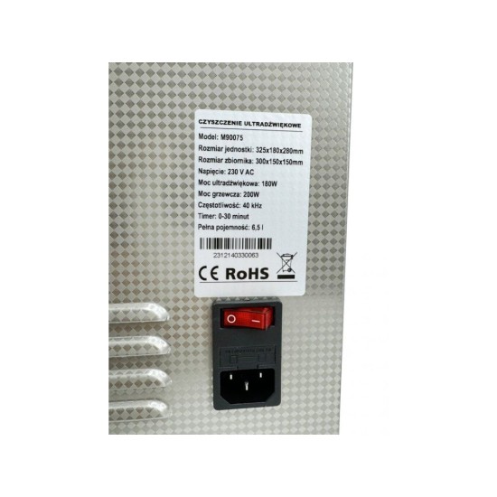 Ultrazvuková čistička 180 W, 6,5 l, nehrdzavejúca oceľ - MAR-POL Ultrazvuková čistička 180 W, 6,5 l, nehrdzavejúca oceľ - MAR-POL