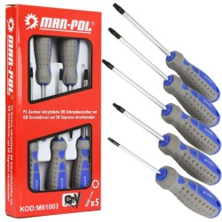 Skrutkovače TORX, 5 ks, CrV MAR-POL Skrutkovače TORX, 5 ks, CrV MAR-POL