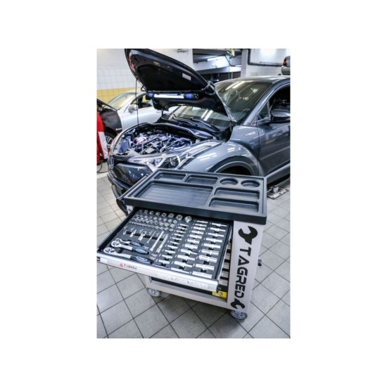 Dielenská mobilná skrinka, 7 zásuviek, sada náradia 251ks TAGRED