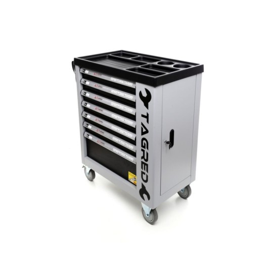 Dielenská mobilná skrinka, 7 zásuviek, sada náradia 251ks TAGRED