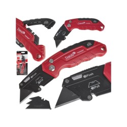 Zatvárací nôž FASTFOLD, s vymeniteľnou lichobežníkovou čepeľou 60x19x0,6mm TVARDY