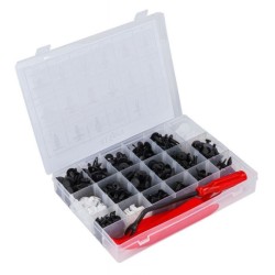 Plastové spojovacie kolíky, spojovacie prvky, demontážne nástroje, sada 420ks RED TECHNIC
