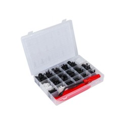 Plastové spojovacie kolíky, spojovacie prvky, demontážne nástroje, sada 420ks RED TECHNIC