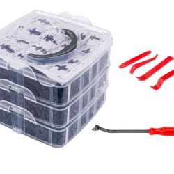 Plastové spojovací kolíky, příchytky, nástroje na demontáž, sada 635ks RED TECHNIC